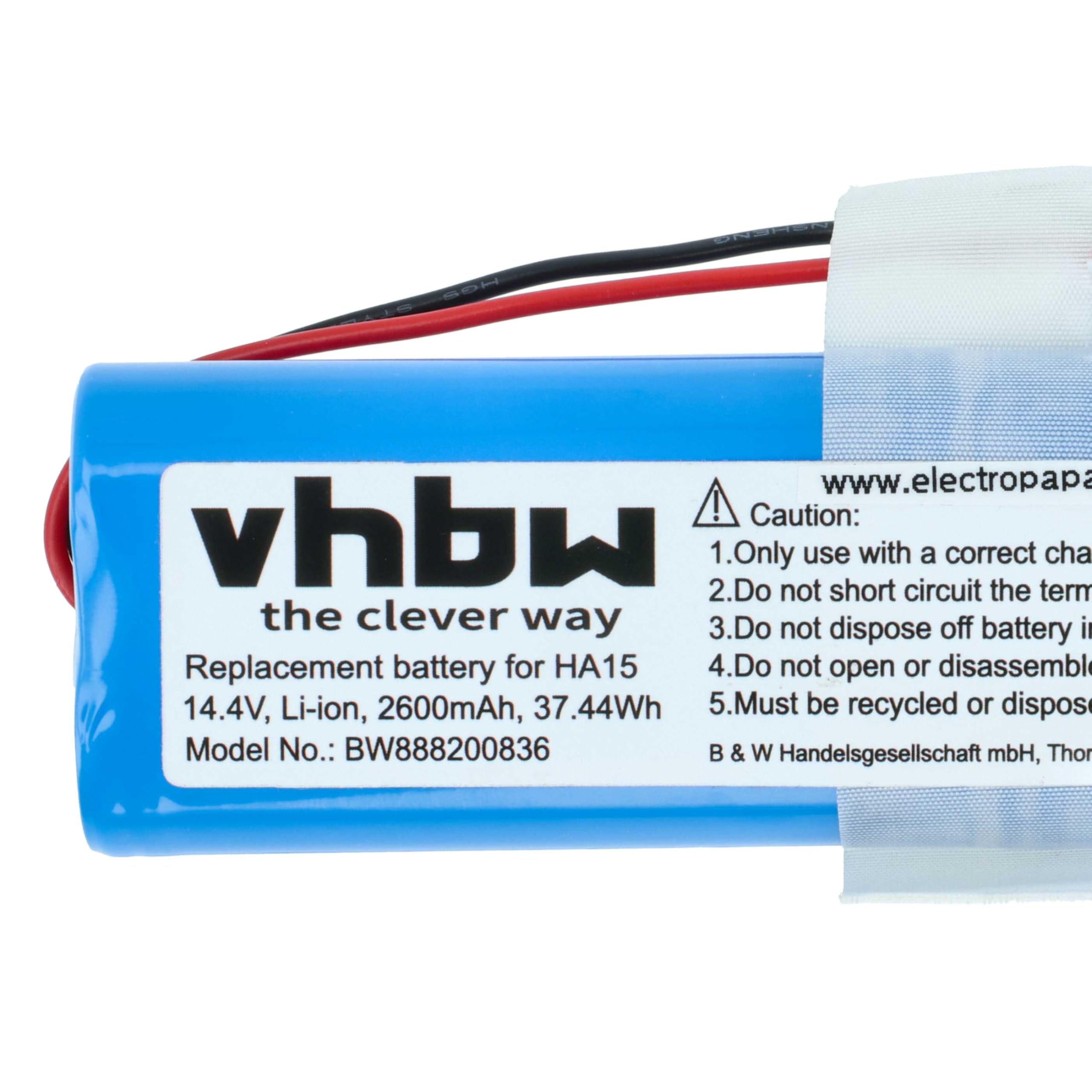 vhbw Akumulator kompatybilny z Zaco V4 | V3sPro, V80, V85 robot odkurzający, niebieski (2600 mAh, 14,4 V, litowo-jonowy)