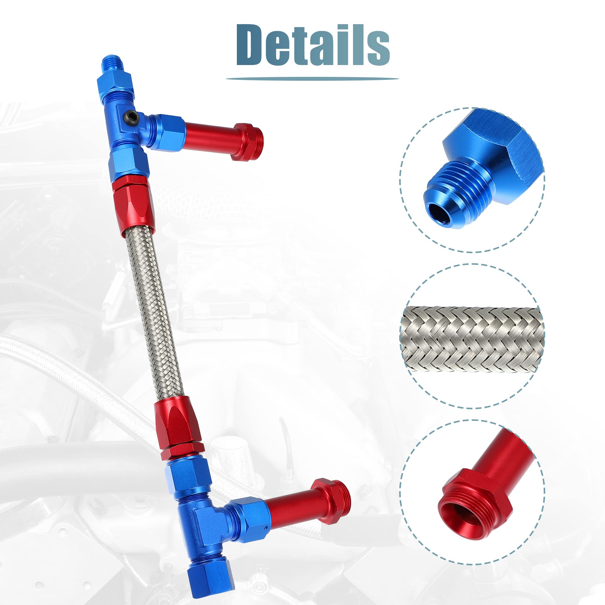 4pcs AN8 Droit Pivot Tuyau Terminal Raccord Pour Tressé Carburant