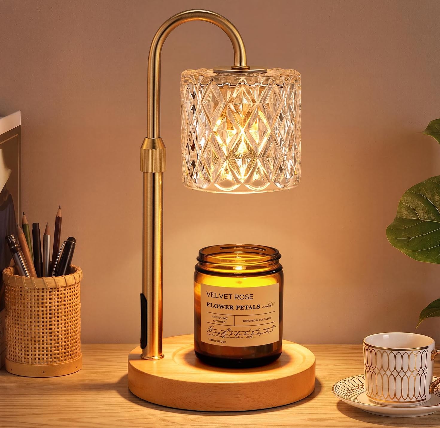 Candle Warmer Lamp with Timer, Birthday Gifts for Women, Room Decor, Gold