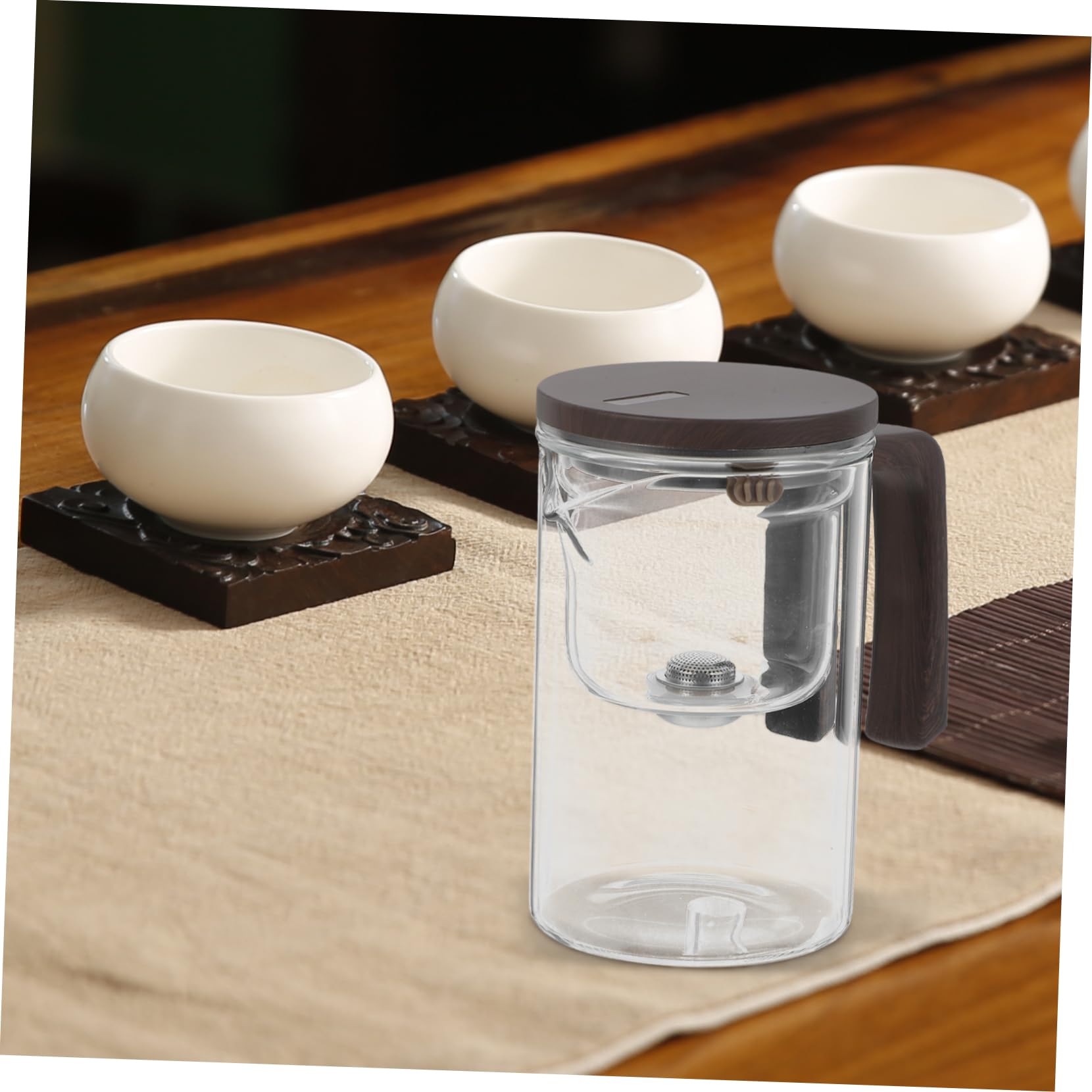 Mipcase Tetera de Vidrio con Infusor Extraíble Tetera para Sueltas para Infusiones de Té Casa Flores