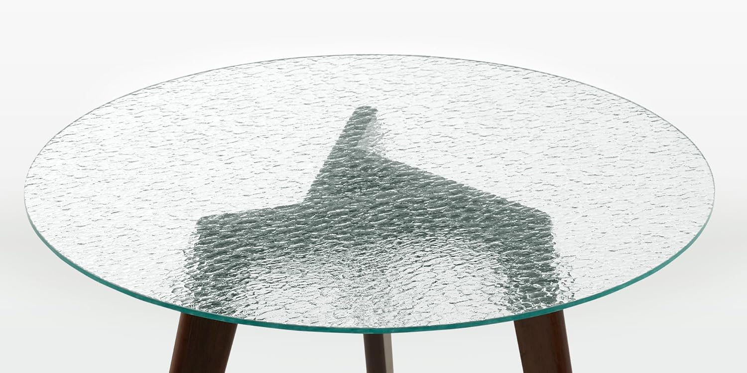 MCombo 22’’ Inch Round Glass Table top, Water Wave Finish Tempered Glass, 1/4’’ Thick Flat Polish Edge Clear Glass Table Top for Coffee Table, Dining Table (Clear) 0122