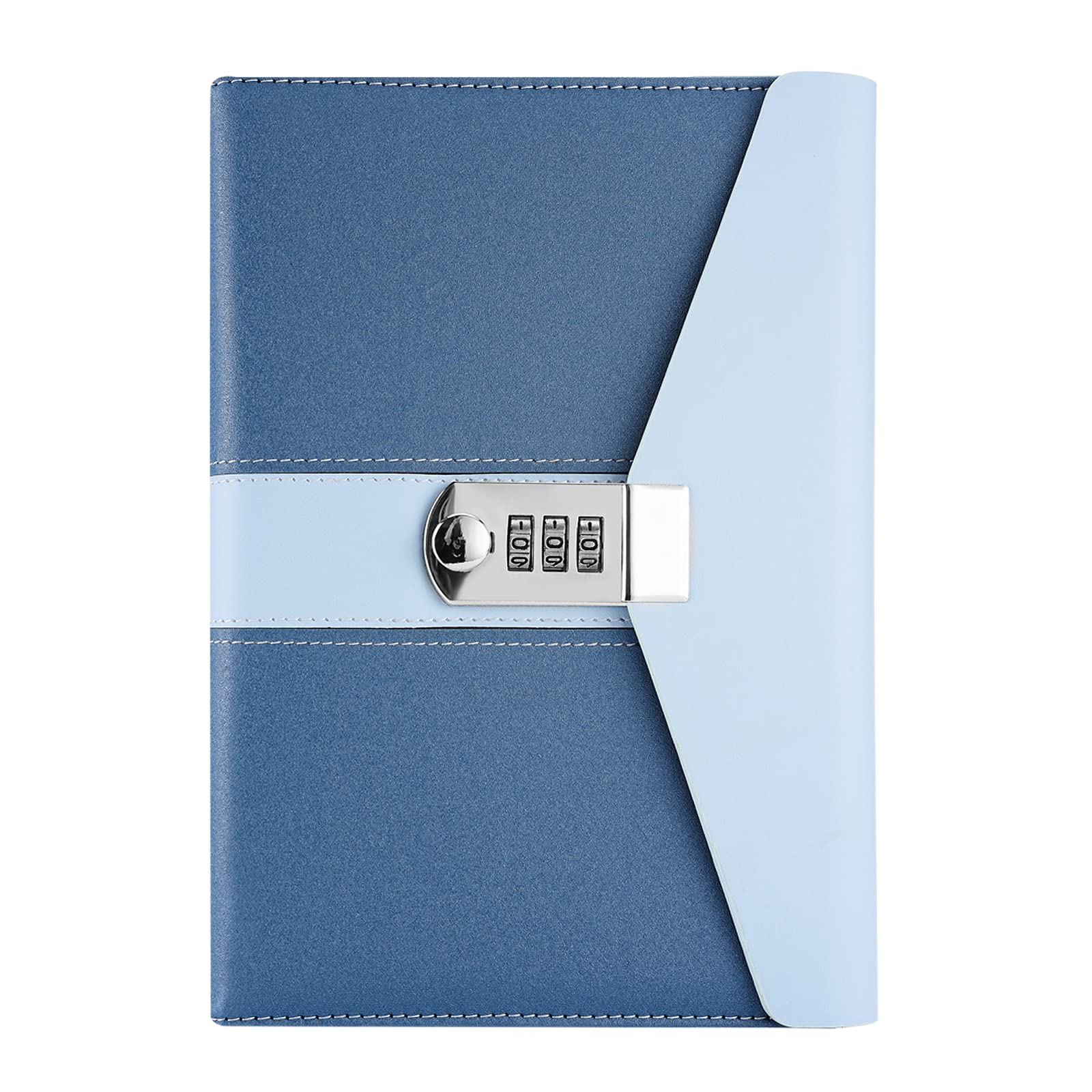 NectaRoy Notebook with Lock, A5 Business Lockable Diary, Locaked Travel Journal with Pen Holder&Card Slots