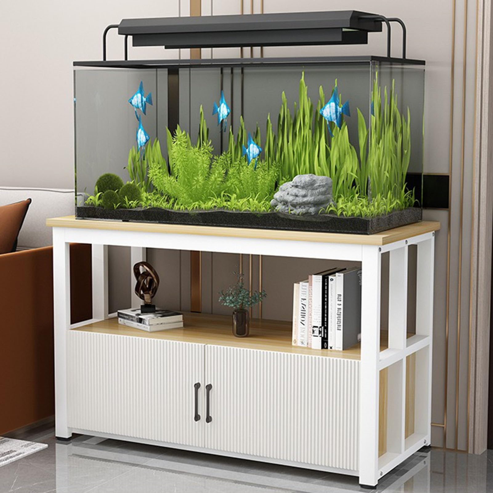 Wytrzymały, trzypoziomowy stojak do akwarium z metalu, wolnostojąca szafka do akwarium, stojak na gady i terrarium, nośność 1100 kg, nadaje się do akcesoriów akwariowych.