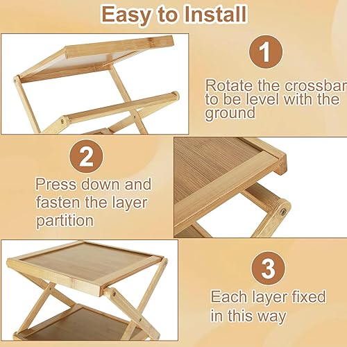 Miniatura 4 de YYW Zapatero plegable para zapatos, estante de pie para entrada, armario, pasillo, estante plegable en forma de X de varios niveles (color madera, 6