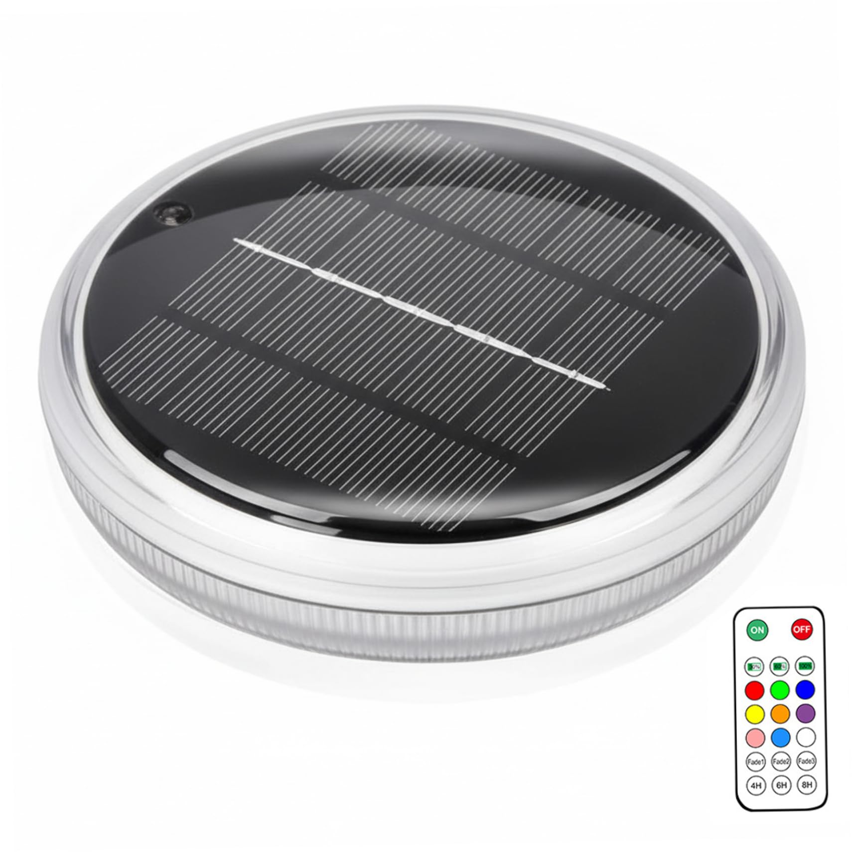 Luz solar para piscina flotante con mando y 9 colores para jardín