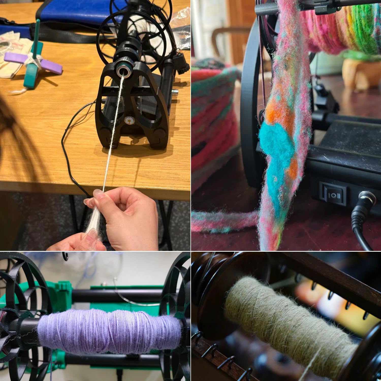 12V Bobinadora Automática De Hilo, Bobinadora De Hilo De Lana De 4oz, Velocidad Ajustable, Avance Y Retroceso, Rueda Giratoria Eléctrica para Tejer Hilo,Purple