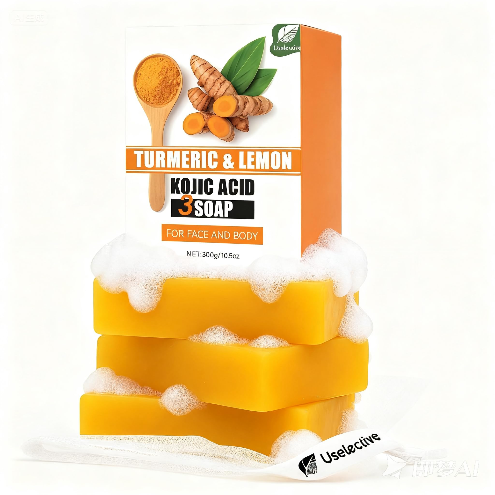 Dark Spot Remover Lemon & Turmeric Soap Bar - Botanical Duo Power with Kojic Acid, Vitamin C & Retinol for Brightening & Acne Scars - 3X Moisturizing