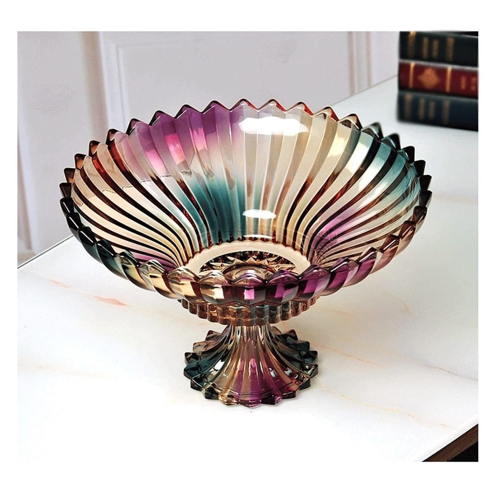 Corbeille à fruits ronde en verre moderne pour cuisine, bureau, fête, mariage
