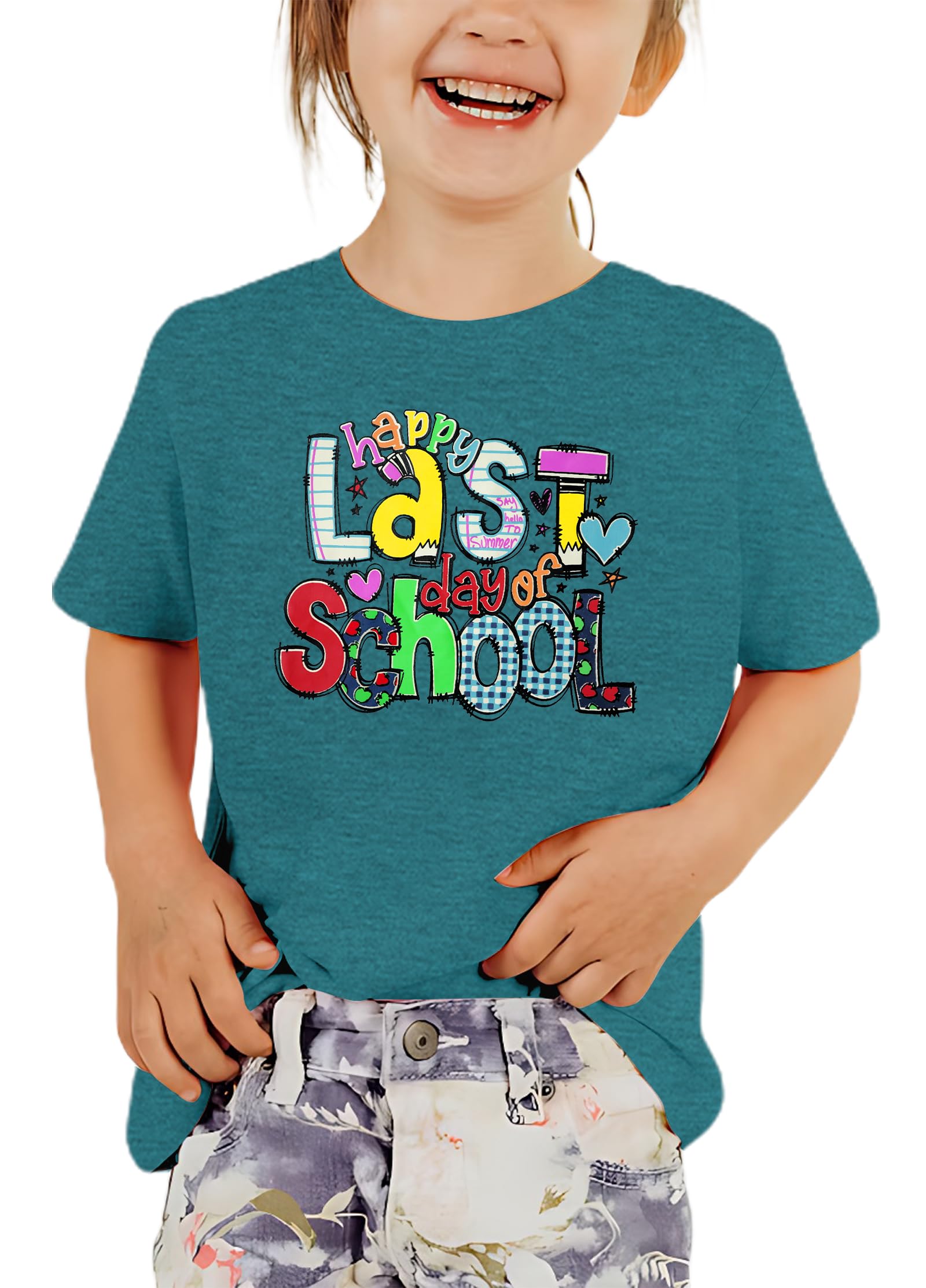 Zylkor Last Day of School Shirt Toddler Boys Girls School Graduation Tops Kids Student Life Shirt Vacation Tees