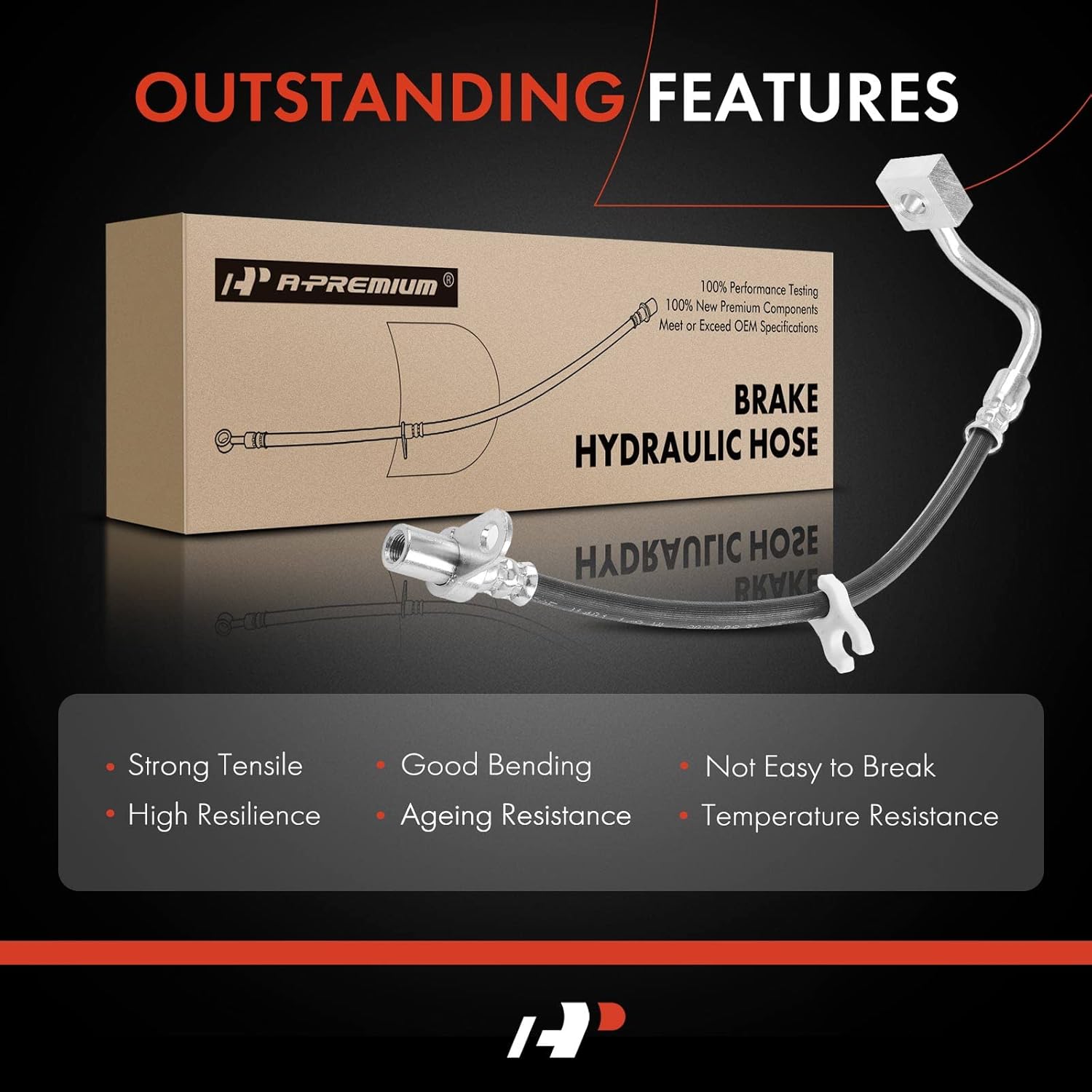 A-Premium Front Driver and Passenger Brake Hydraulic Hose Compatible with Select Dodge and Ram Models - Ram 1500 2006-2010, 1500 2011-2018, 1500 Classic 2019(Pack of 2)