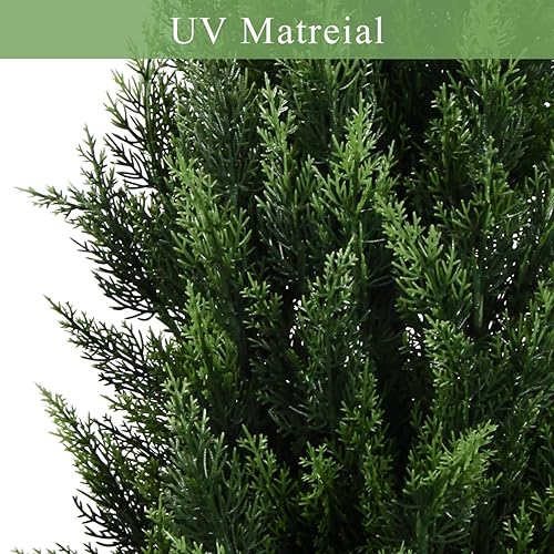 Miniatura 5 de Melli Welli Árbol topiario artificial de 4 pies, hermosos pinos de cedro sintético, árboles de Navidad, con clasificación UV, arbustos falsos para