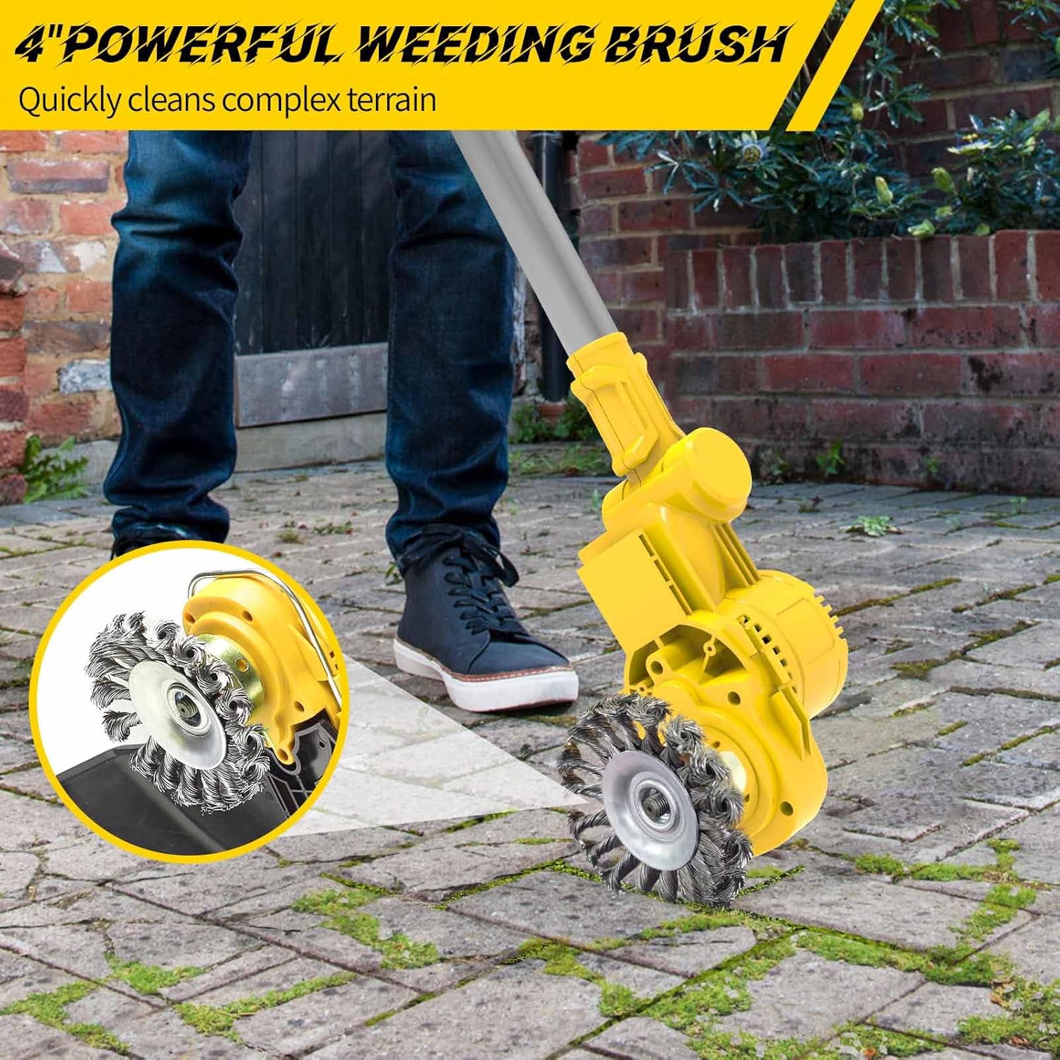 Weed Wacker Cordless for Dewalt 20V MAX Battery, 4-in-1 Battery Powered Weed Eater, String Trimmer with 5 Types of Blades, for Lawn, Yard and Bush Trimming (No Battery)