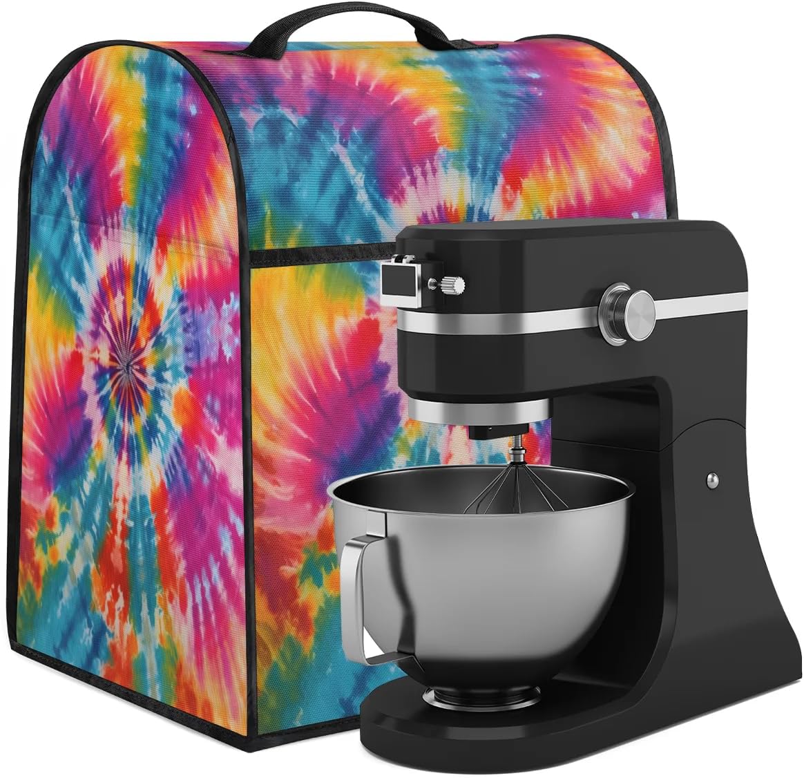 Colorful Tie Dye Patterns Stand Mixer Cover Compatible with Kitchen Aid 6-8 Quart Bowl Lift Model, Waterproof Blender Appliance Organizer Bag for Coffee Maker