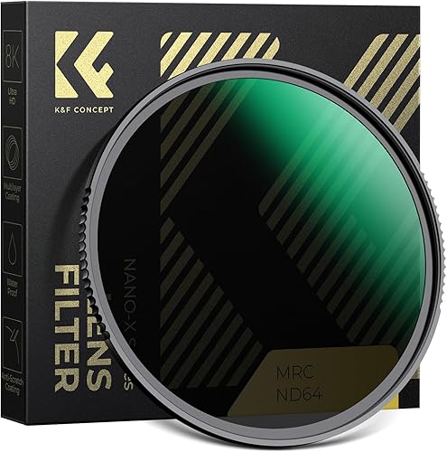 K&F Concept Filtro de lente ND64 de 2.638 in (filtro de densidad neutra fija de 6 paradas), 28 recubrimientos multicapa HD impermeable ultra delgado