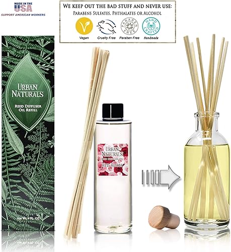 Miniatura 509 de Urban Naturals Reed Diffuser Oil Refill Ocean Mist Sea Salt with Salt Spray, Violet Leaf, Sea Grass, Driftwood 8 oz + Free Reed Sticks, Made in The