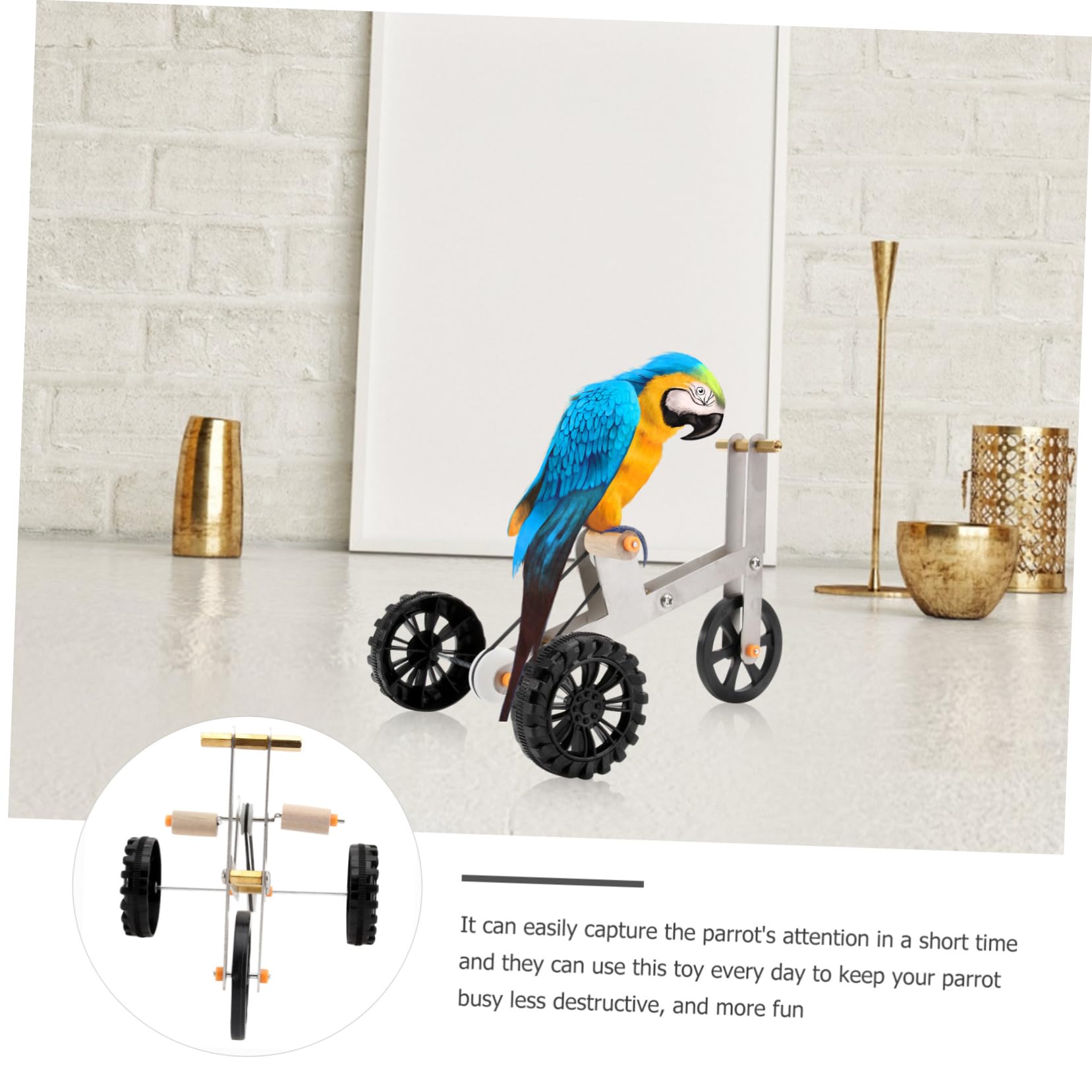 Beavorty 3piezas Juguete De Entrenamiento para Pájaros Bicicleta para Periquitos y Agapornis Prácticos para Aves Juguete Entretenido para