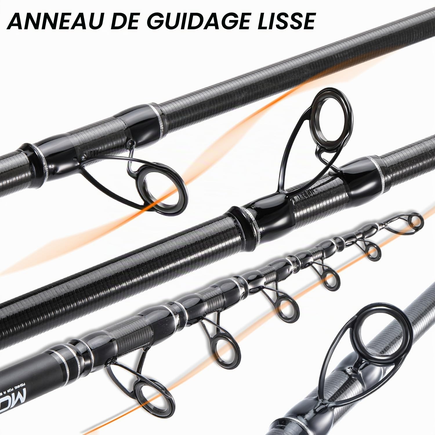 Sougayilang Canne à pêche télescopique en fibre de carbone 3,6 m 3,9 m 4,2 m