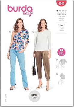 Burda Style X05900BURDA Misses Top Sewing Pattern Packet, Design Code B5900, Sizes 8-18 34-44