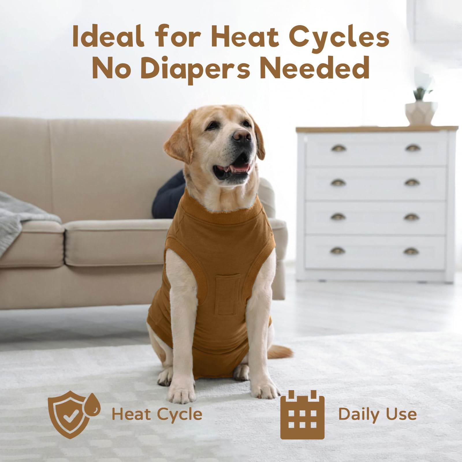 Kombinezon do regeneracji dla psów płci żeńskiej i męskiej, miękki, bawełniany, rozciągliwy kombinezon dla psów po operacji, przeciw lizaniu, kombinezon chirurgiczny po odprysku, nijak, brązowy