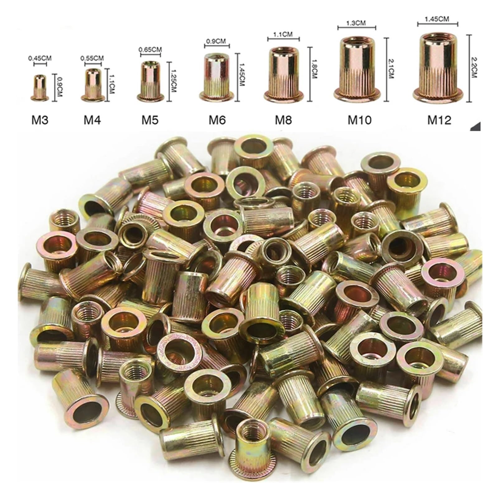 Nitonakrętki z łbem płaskim M3-M12 10-50 szt