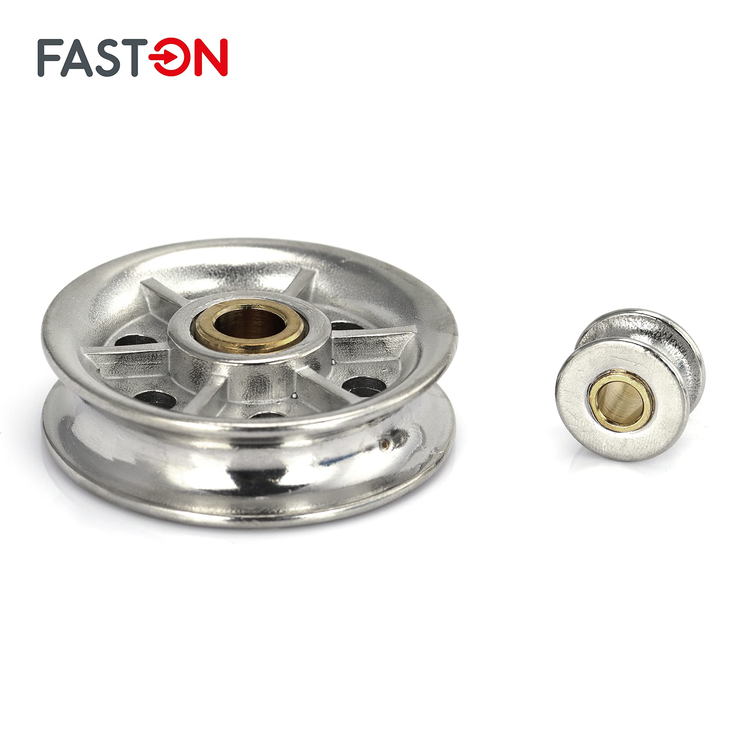 FASTON® Seilrollen mit messingbuchse CuZn 50 mm Edelstahl A4 V4A (10 Stück) Umlenkrolle Blockseilrolle Drahtseilblock Stahlseil Drahtseil Rolle