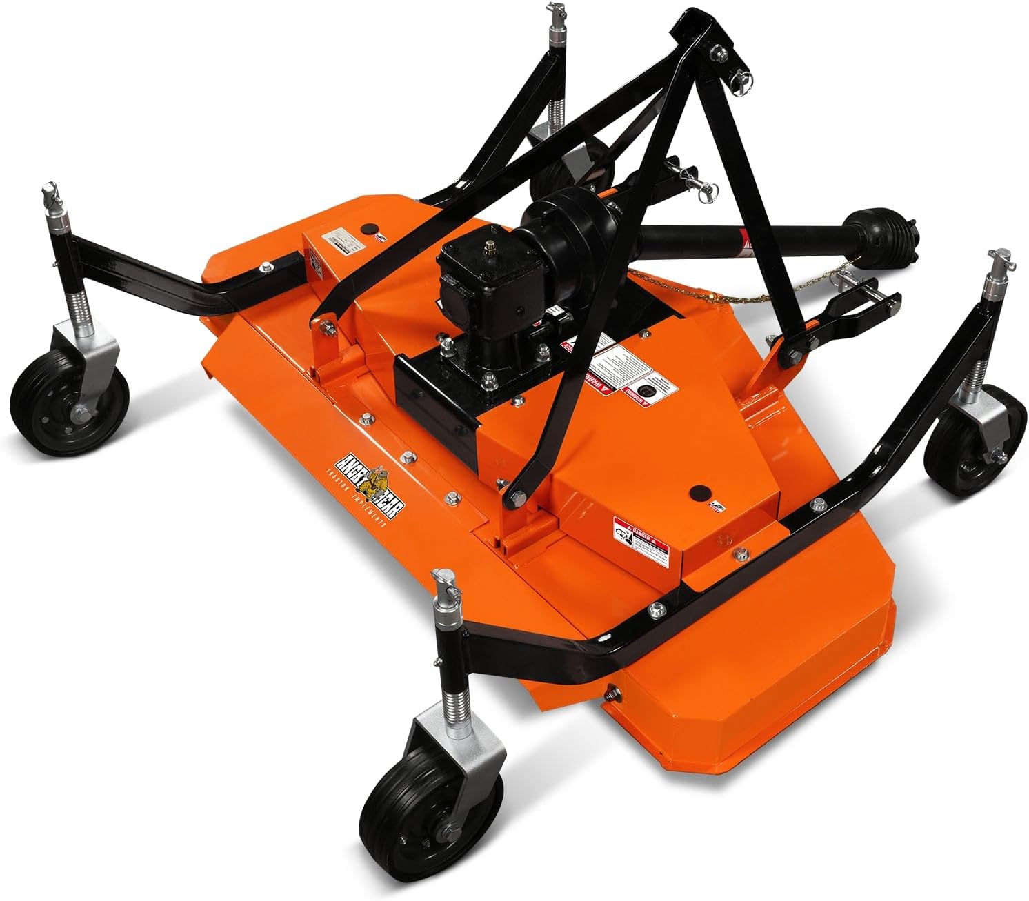 MechMaxx 3 Point PTO 60'' Working Width Finish Mower Attachment for 18-50hp Tractor, Category 1 Hitch, 4-Tires, 0.4'' - 4.5'' Adjustable Cutting Height, Model FM150