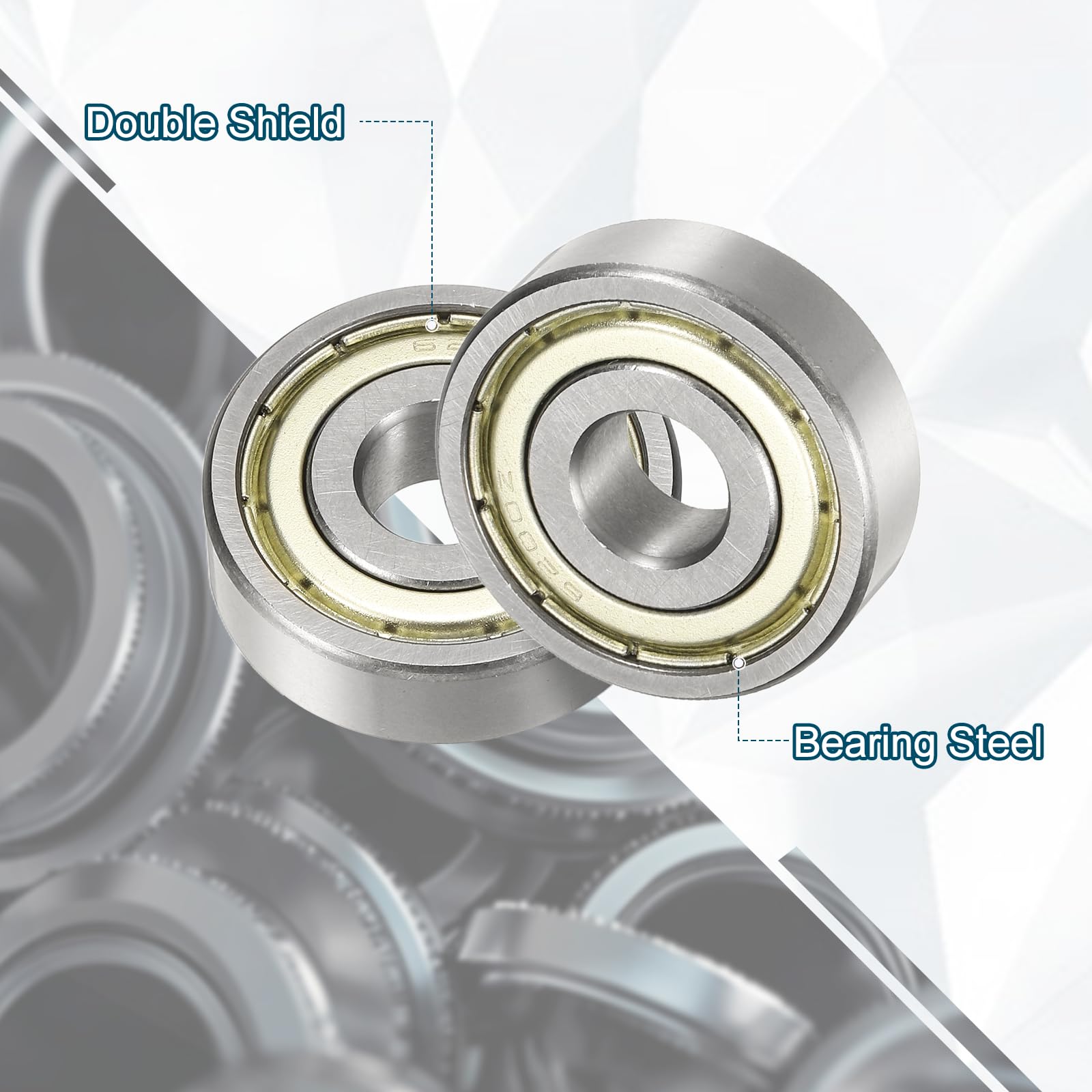 QUARKZMAN 20 Pz Cuscinetti A Sfere 6200ZZ A Gola Profonda, 10 x 30 x 9 mm Cuscinetto In Acciaio Cromato Silenzioso A Doppio Schermo Per Motori Elettrici, Elettrodomestici, Macchinari