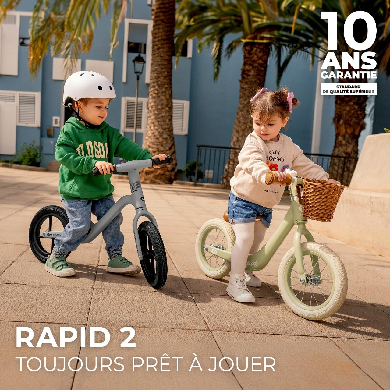 Kinderkraft Rapid 2 Draisienne Métal Vélo sans Pédale Siège Réglable Rétro Enfants 2 Ans 3,7 kg