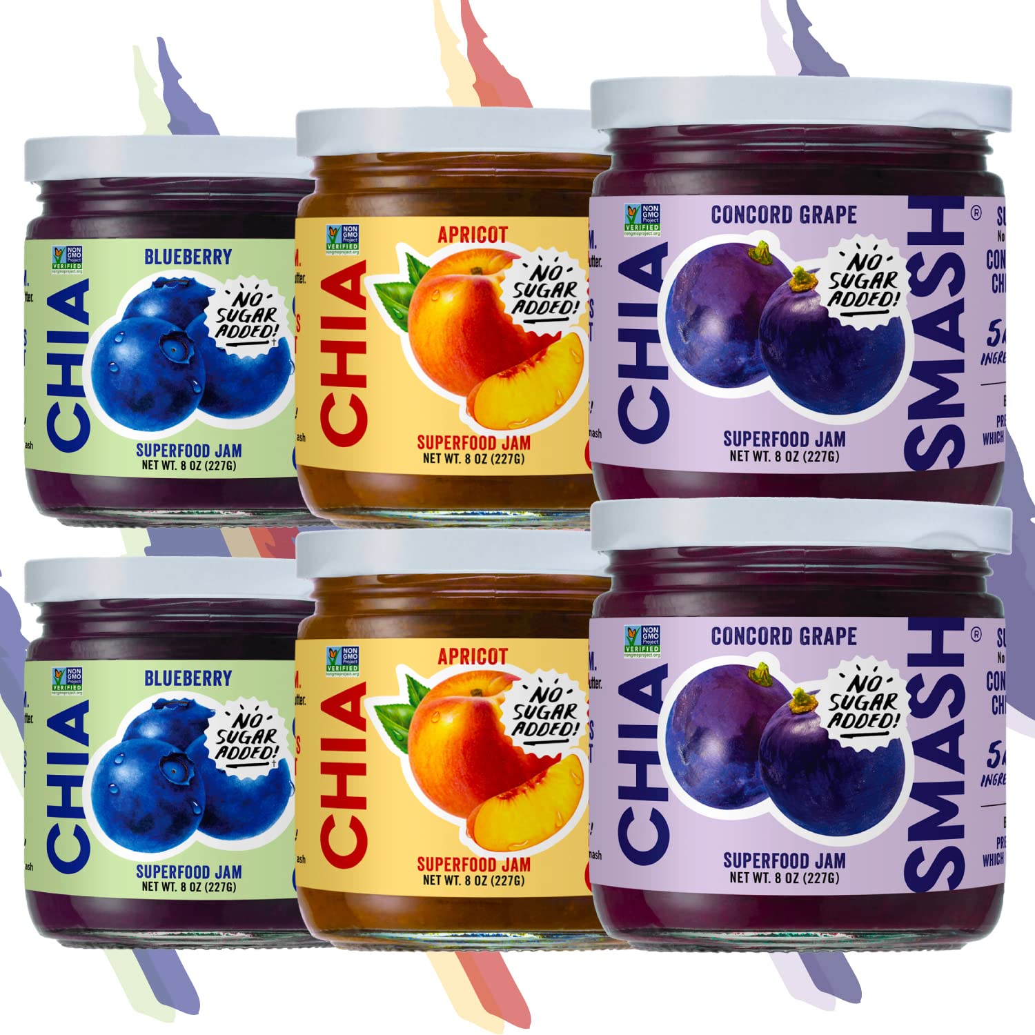 Fresh New Flavors Variety 6 Pack Superfood Jams 2x