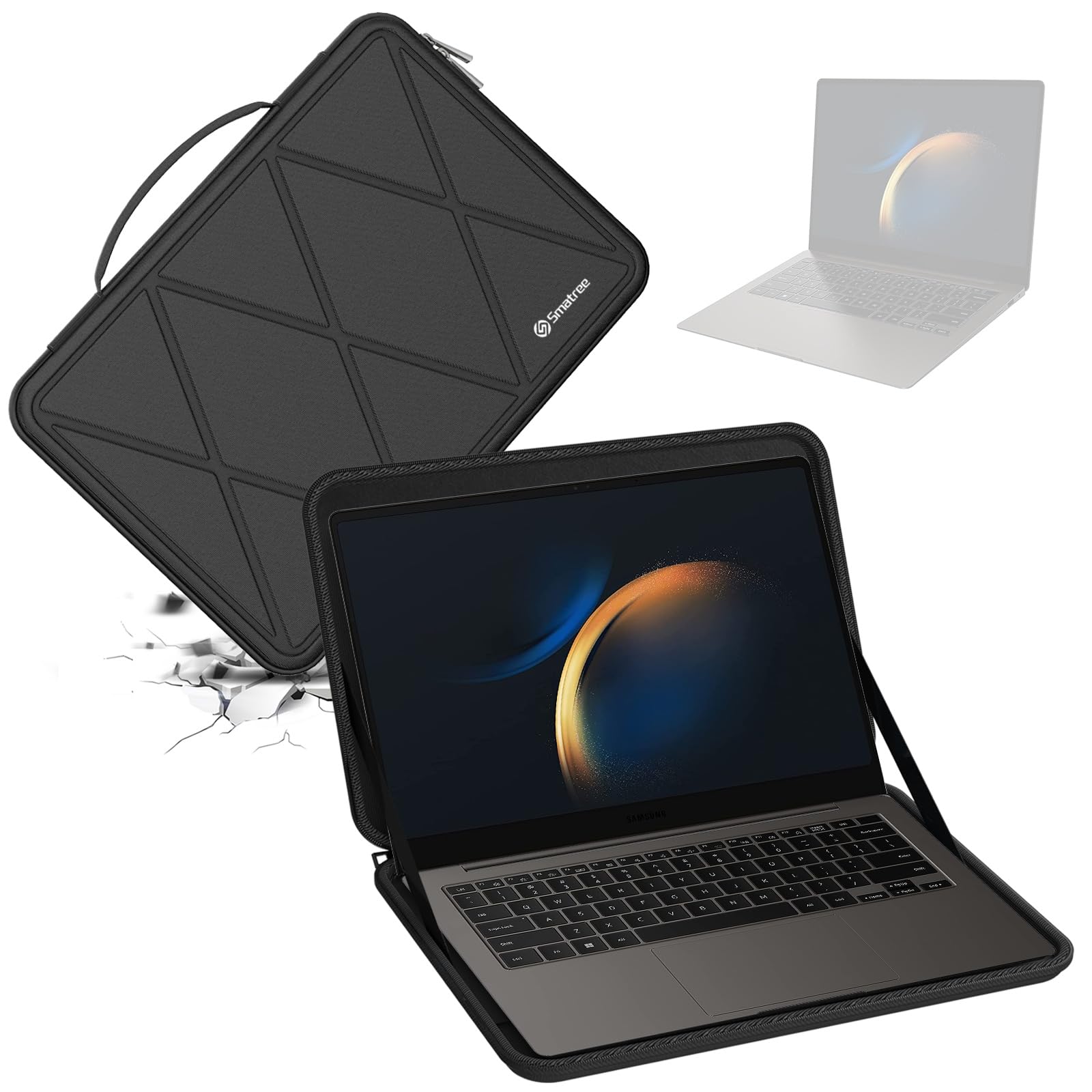 Smatree Twardy futerał ochronny z tworzywa EVA, kompatybilny z 35.6 cm Samsung Galaxy Book5/4/3 Pro, do Samsung Galaxy Book4 Edge 35.6 cm, GalaxyBook Go 5G, torba na laptopa (X8248T)