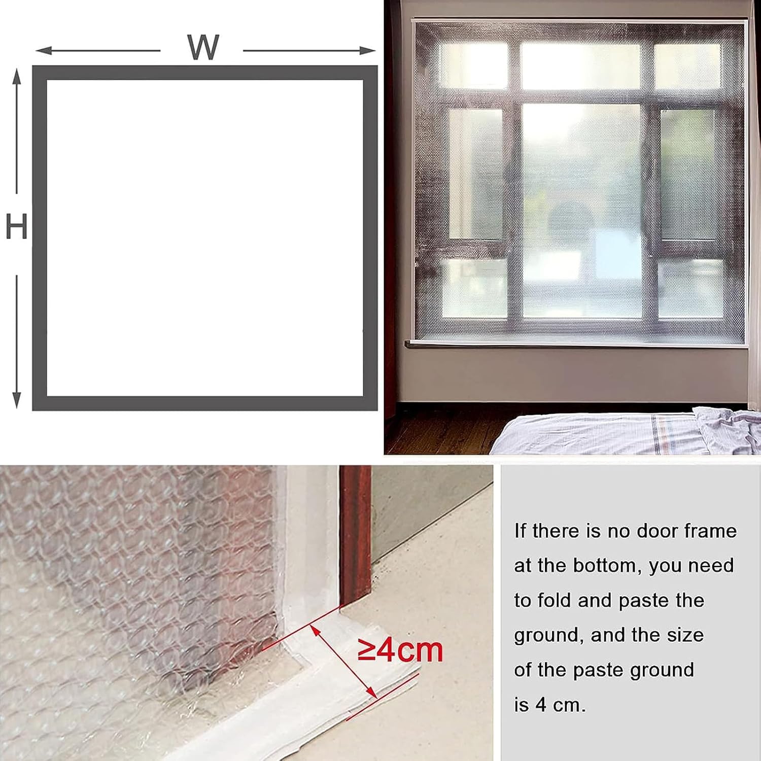 Weatherproofing Window Insulation Kit,Window Insulation Film for Winter,Window Thermal Cover Insulating Curtains,Waterproof,Windproof,Dust Proof,Reusable,Punch Free (67x59in)