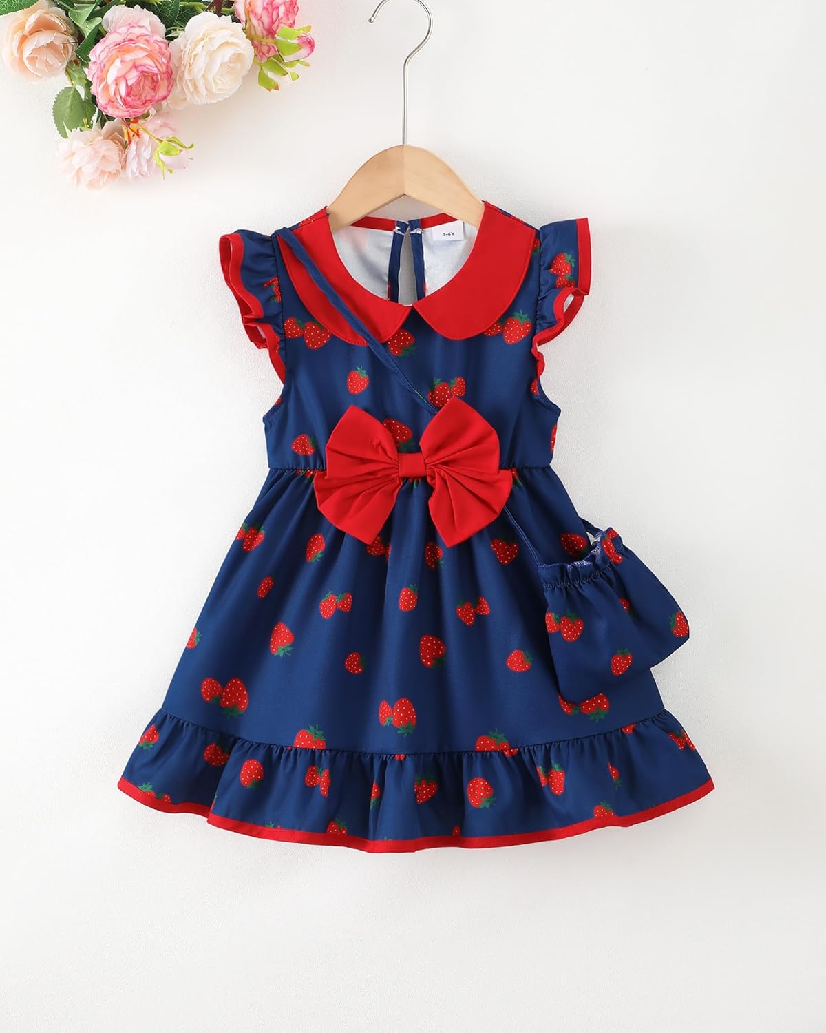 Saeaby Little Toddler Girl Peter Pan Collar Dress Summer Clothes Ruffle Sleeveless Kids Dresses Causal Sundress Girl Outfits - Image 2