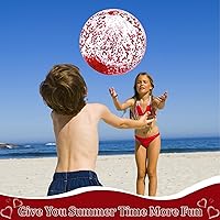 Vista 7 de TURNMEON Paquete de 5 bolas de playa de lentejuelas, juguetes de piscina, bolas gigantes de confeti con purpurina, pelota de playa transparente