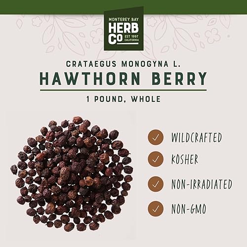 Miniatura 3 de Bayas de espino entero, por Herb Co, uso para mermeladas, bebidas, tés, 1 libra