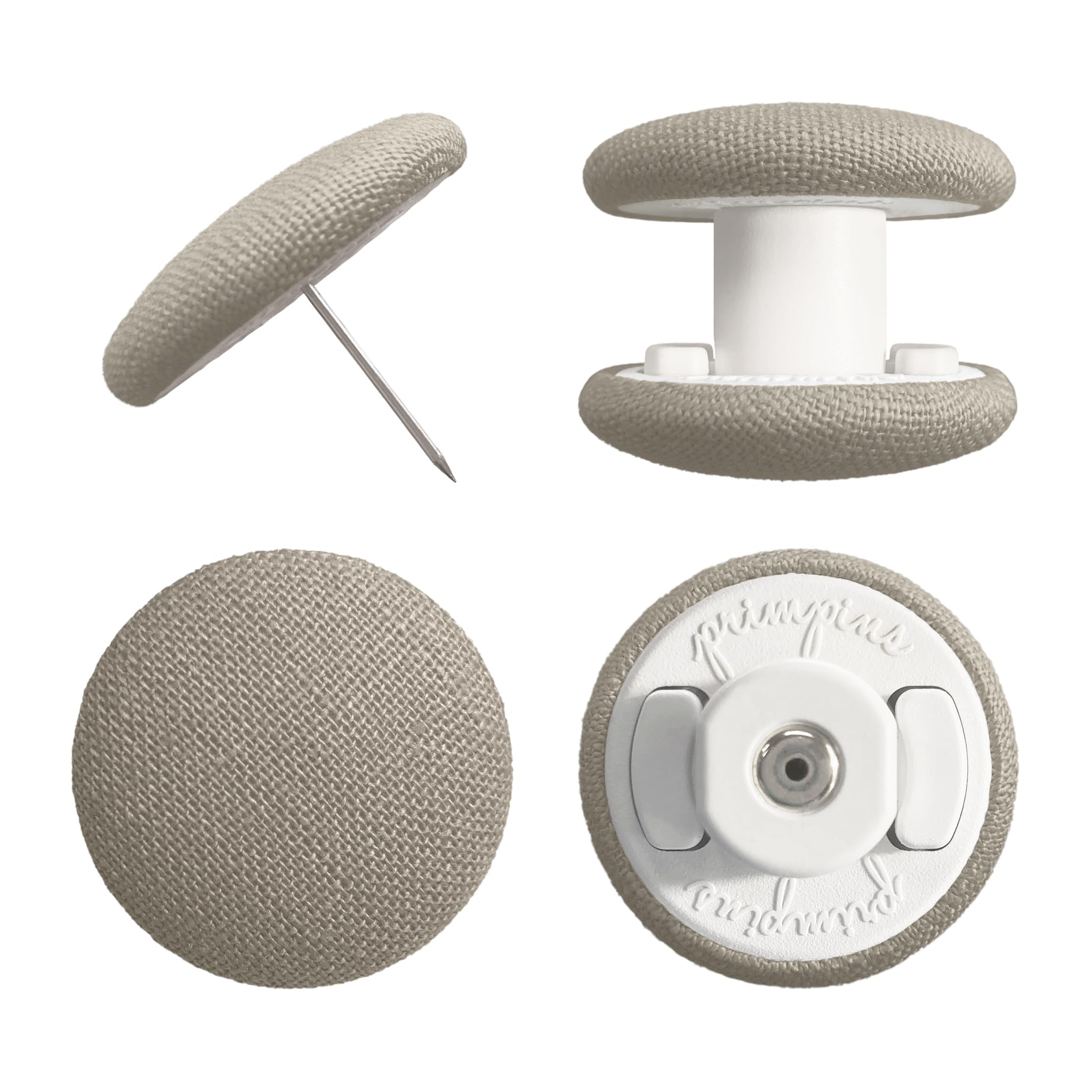 Primpins Duvet Clips - Classic Linen Collection - Locking Pin Fasteners - Keeps Comforter from Shifting in Cover (Set of 4, Taupe)