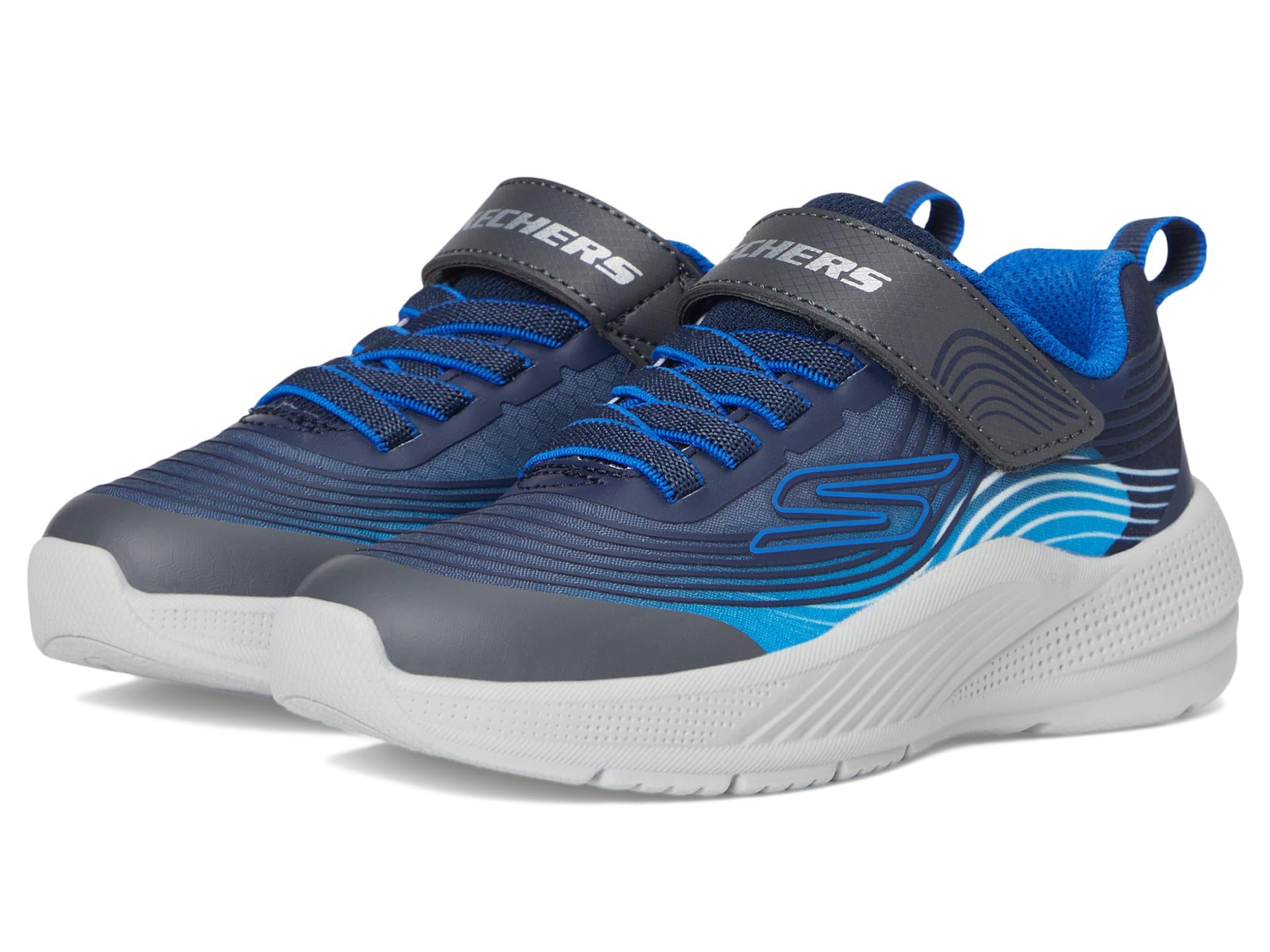 Baskets légères Skechers Microspec Advance pour Garçon - Navy et Bleu