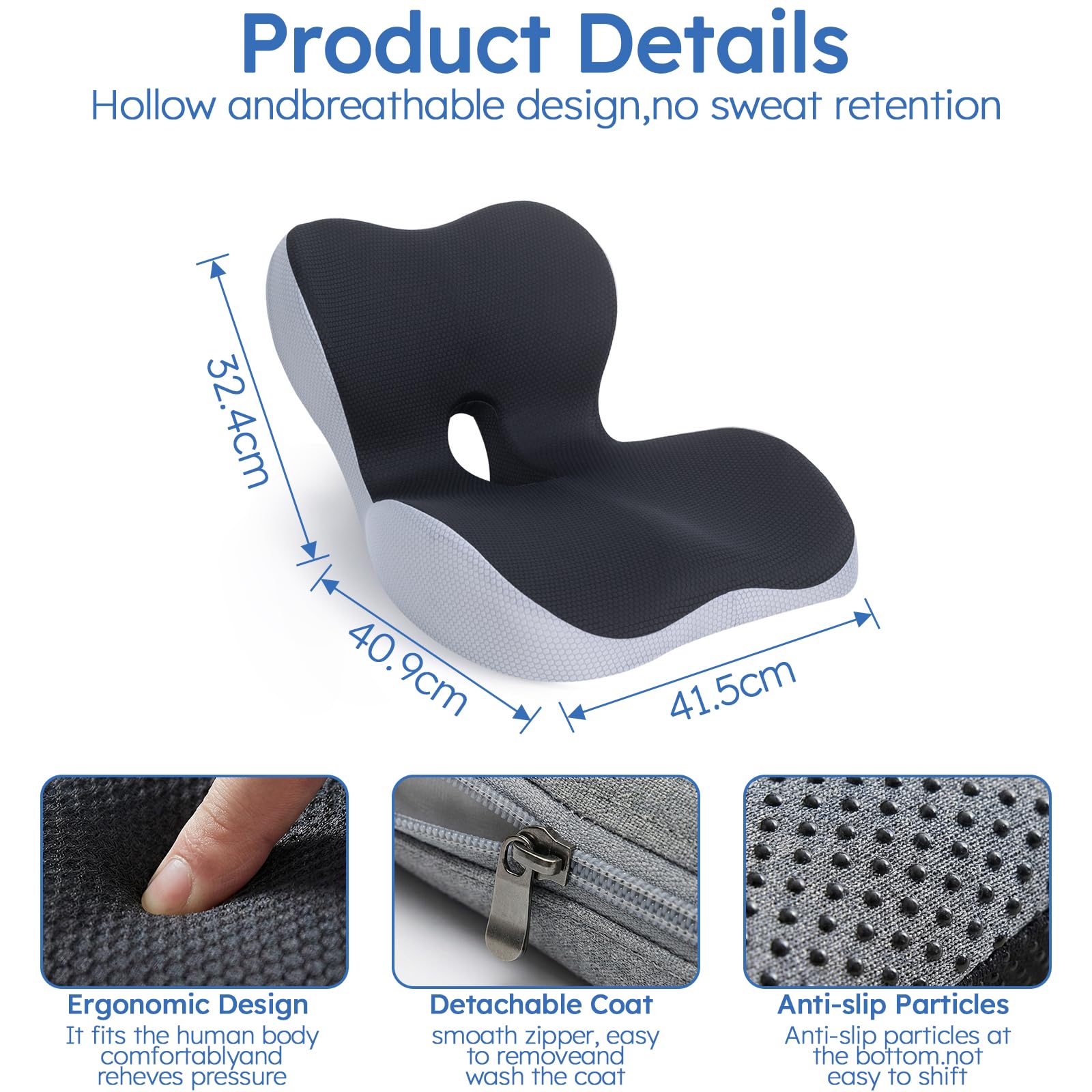 Cuscino per Sedile,Cuscino Sedia Ufficio,di Memory Foam | Cuscini Ergonomico Sedile per Coccige Sciatica Lombare,per Seduta e Schienale Gaming, Cuscino Cedile Auto