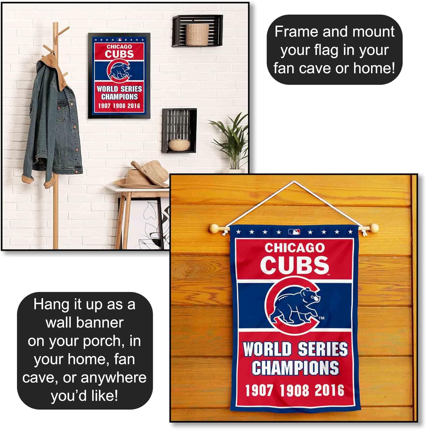 Chicago Baseball Team 3-Time Champions Double Sided Garden Flag - Image 5