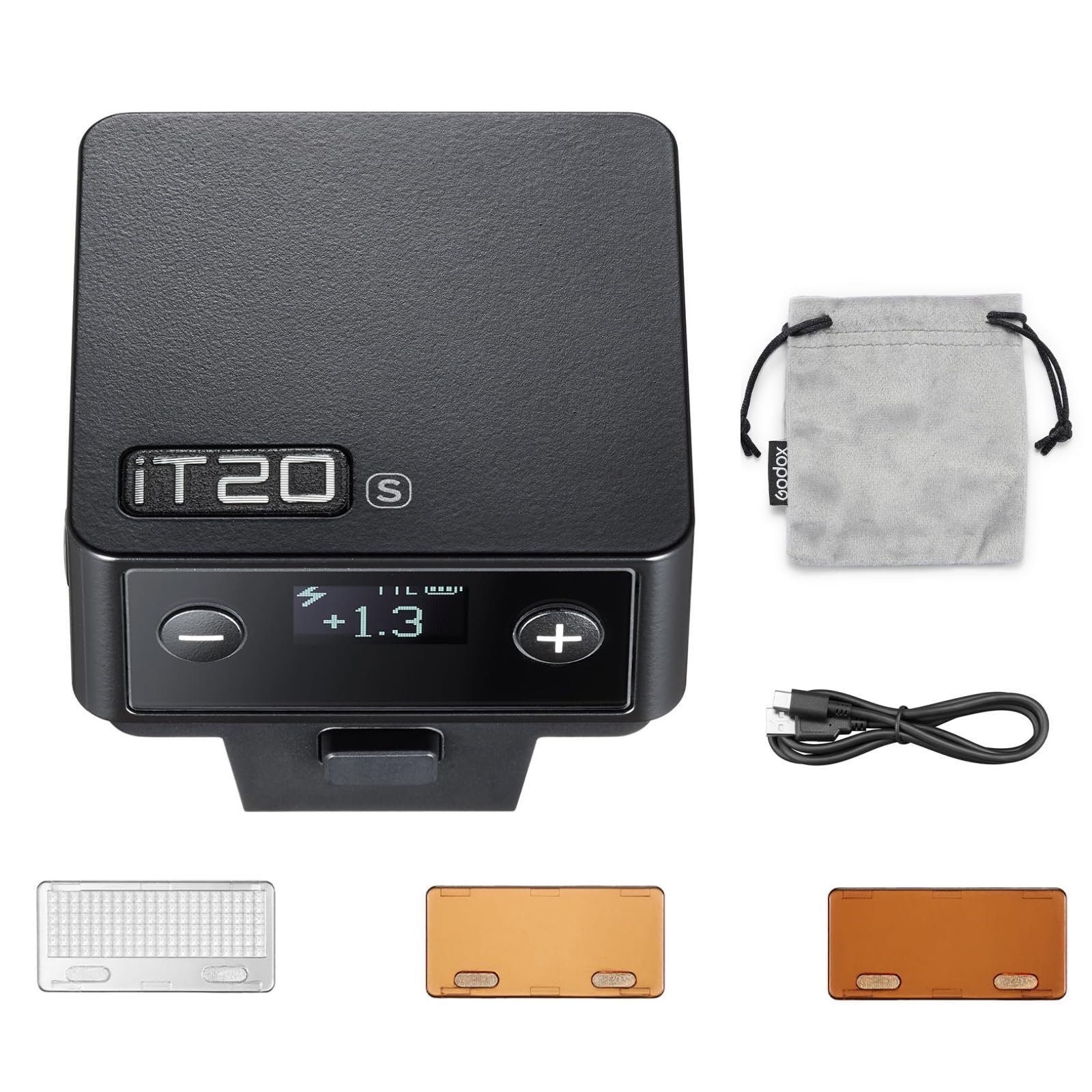 – iT20 S TTL Mini Camera Flash, 1.5s Recycling, 700 Flashes Built-in Lithium Battery with Magnetic Diffuser Filters Compatible with Sony a6400, a6700, a7III, a7IV, ZV-E10