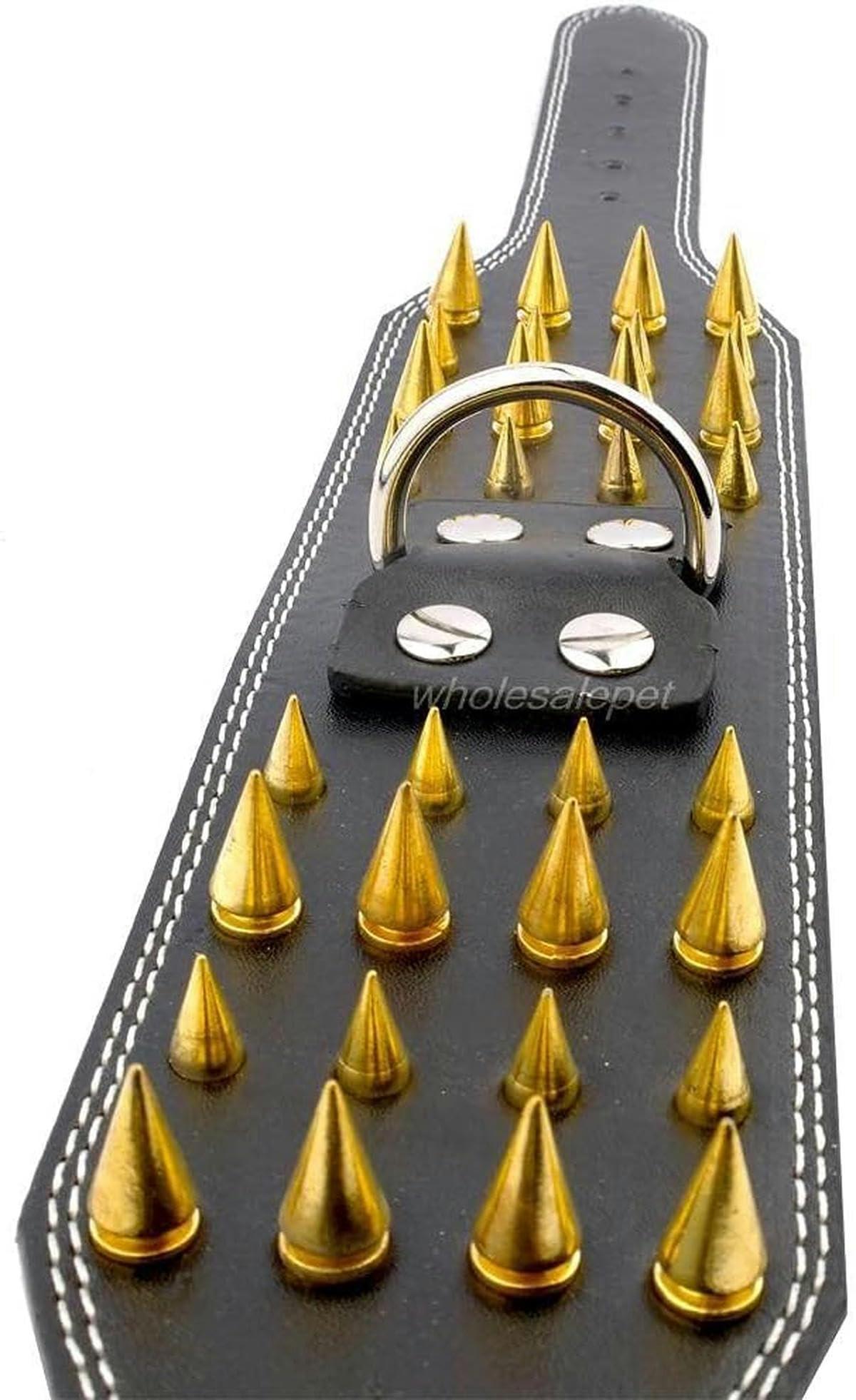 3 Zoll breites Hundehalsband aus Leder mit Spikes und Nieten für große Hunderassen, Größen ML XL, rot, L