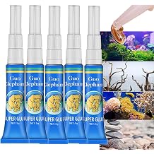 5PCS Aquarium Glue - Fast Curing, Waterproof Reef & Moss Glue for Aquascaping, Fish Tank Sealant, Clear Silicone Sealant for Plants & Decor