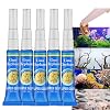 5PCS Aquarium Glue - Fast Curing, Waterproof Reef & Moss Glue for Aquascaping, Fish Tank Sealant, Clear Silicone Sealant for Plants & Decor
