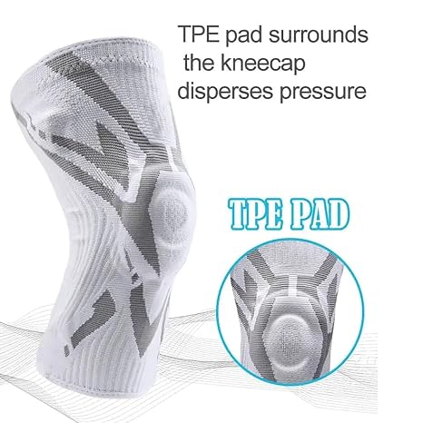 Knee Braces for Knee Pain, Sleeve Brace for Knee Pain Bone on Bone, Knee Compression Sleeve with Patella TPE Pad & Side Stabilizers for Women Men (2*Black, XL)