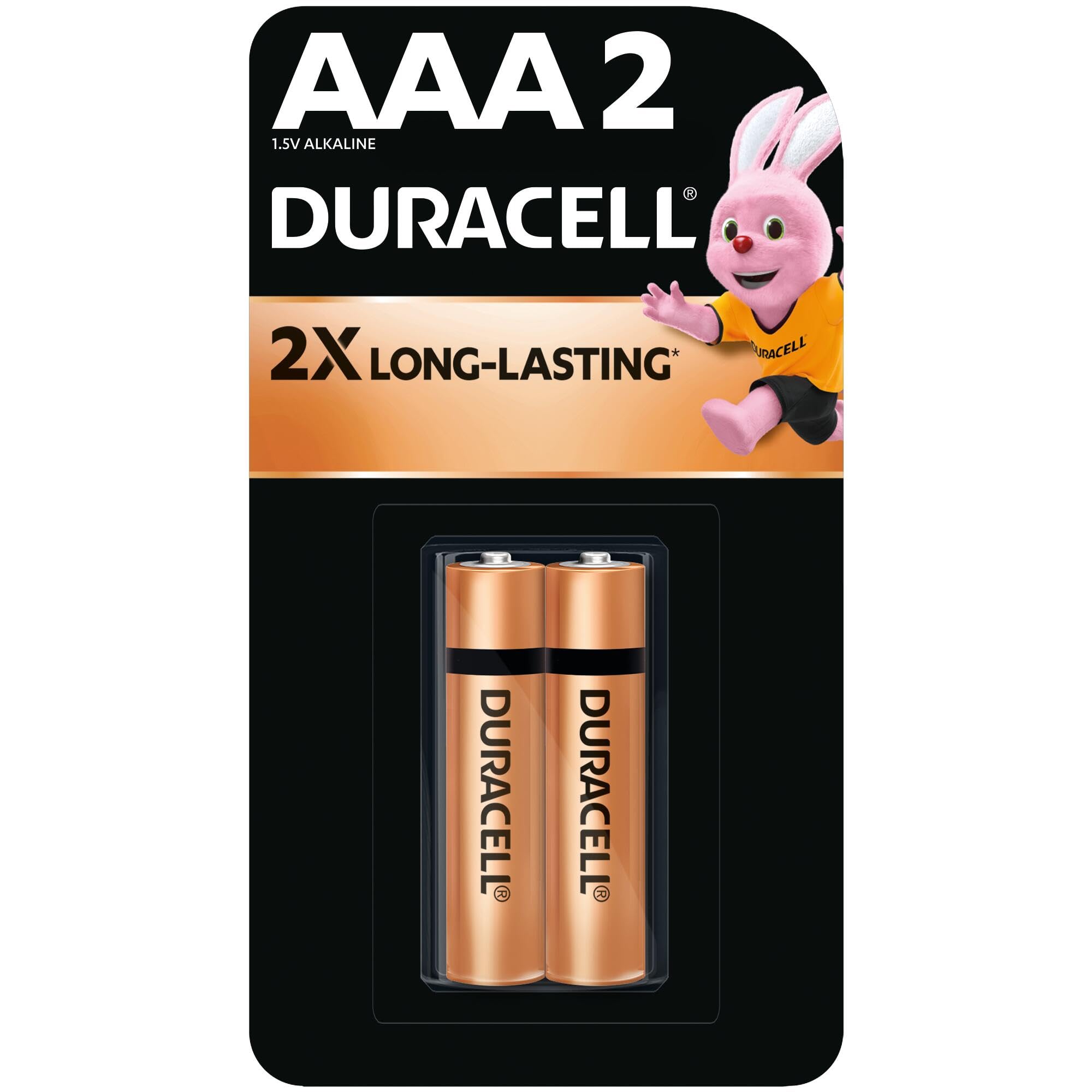 Duracell Alkaline AAA Battery, Pack of 2, Everyday Devices, Clock, Toy, Remote