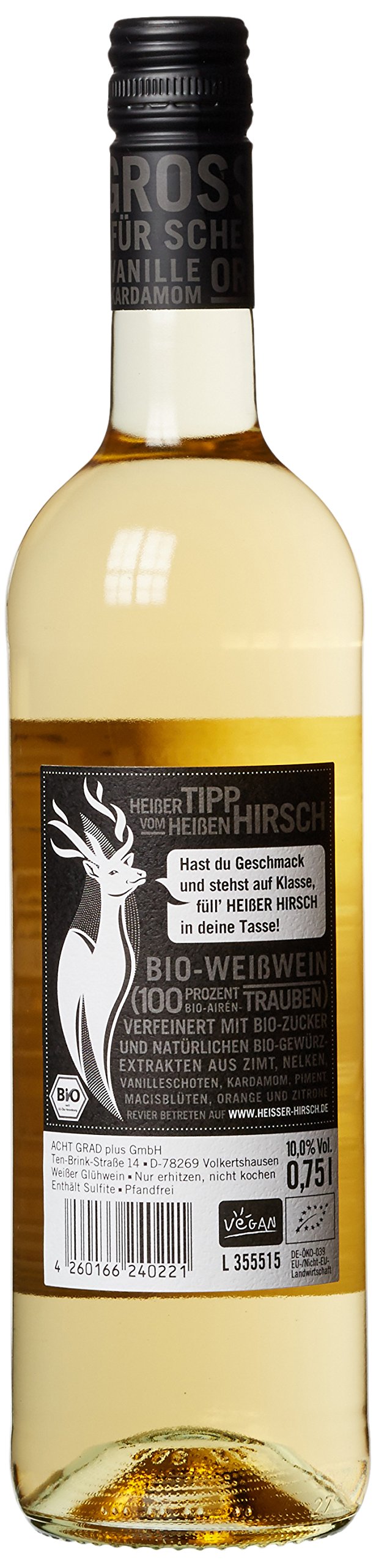 Heißer Hirsch Bio Glühwein weiß (6 x 0.75 l)
