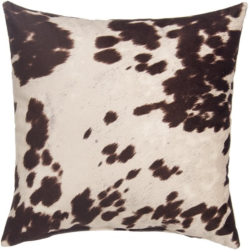 Cow Pillow Cover, Brown Faux