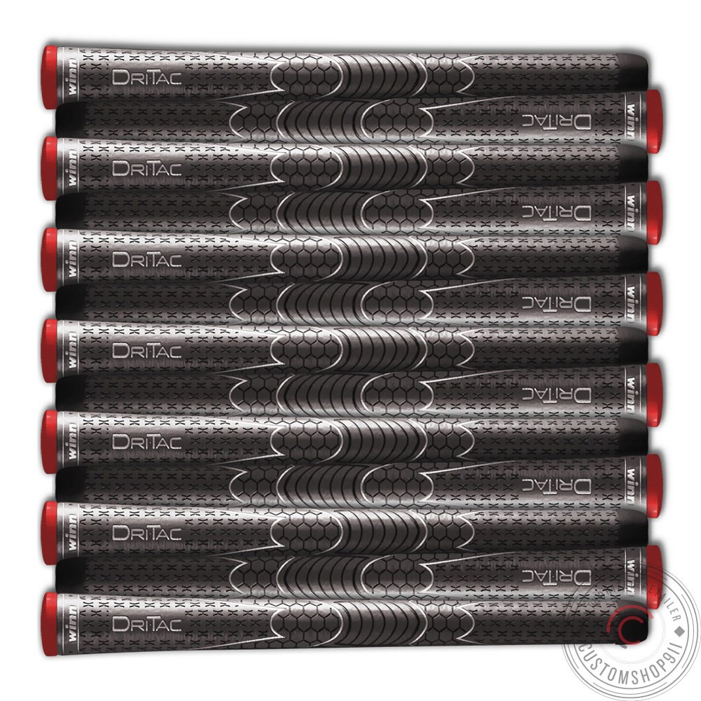 Winn Dri-Tac Standard Size Golf Grips - Set of 14, Dark Gray