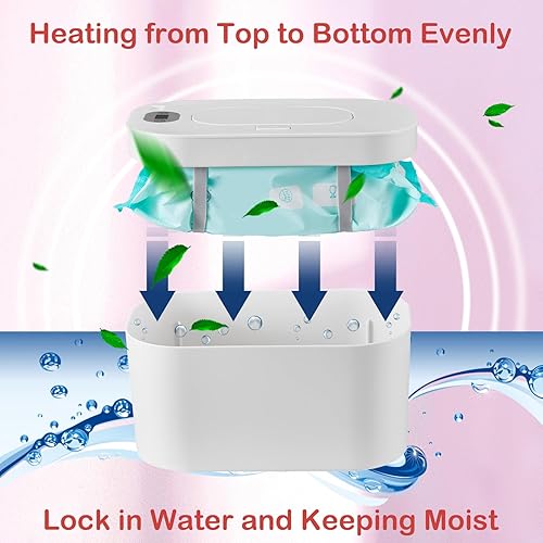 Miniatura 4 de Dispensador de toallitas húmedas con pantalla digital, calentador de pañales de gran capacidad, sistema de calentamiento rápido para pañales, 2