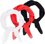 Jmkcoz 3 Pcs 50s Chiffon Scarf Sheer Square Neck Head Scarf for Women Girls Hip Hop 1950s Party Halloween Costume