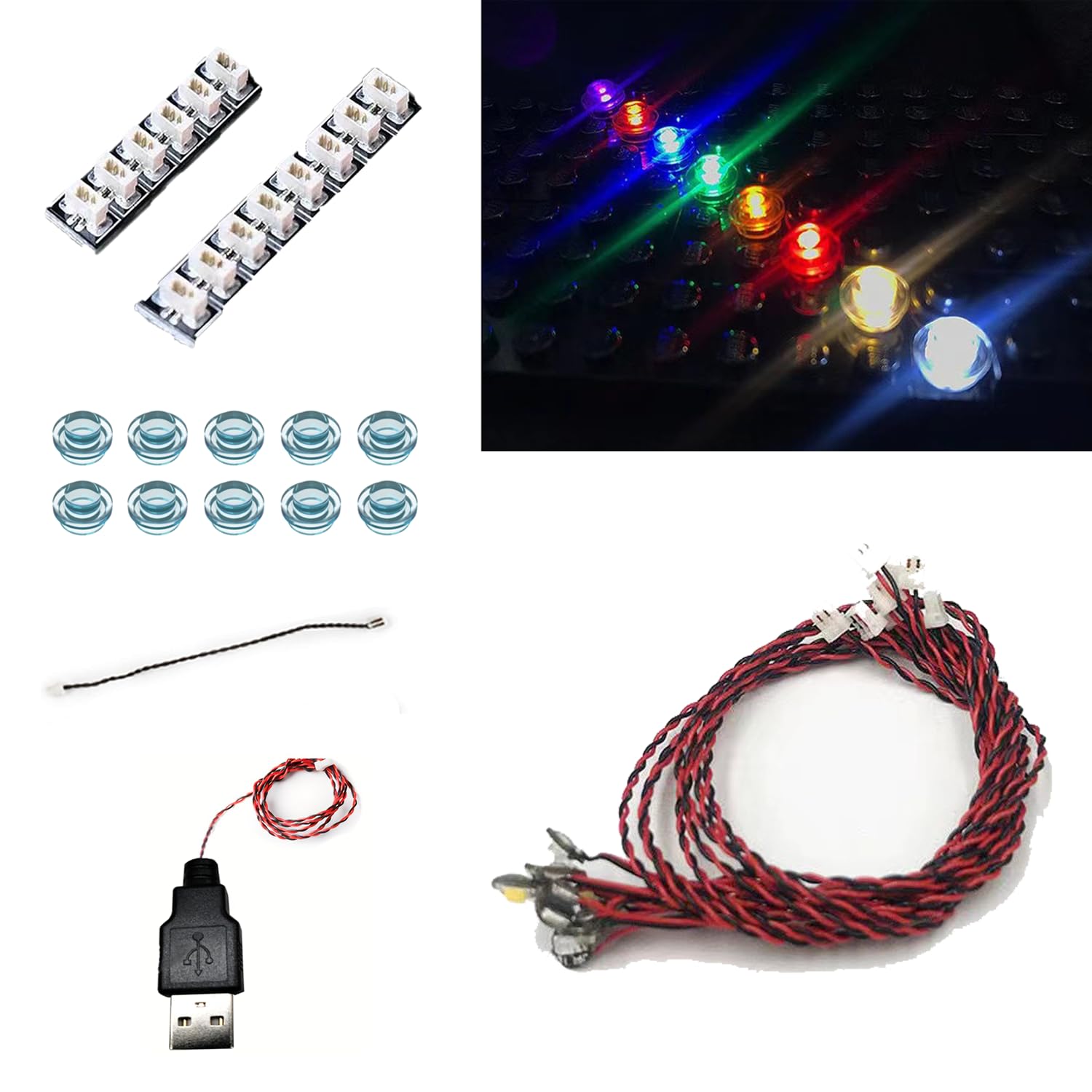 10 PCS/Pack Colorful Dot Lighting Kit, DIY Brick Lighting Brick, Compatible with Lego Building Blocks Models, Led Light Accessories (Blue)